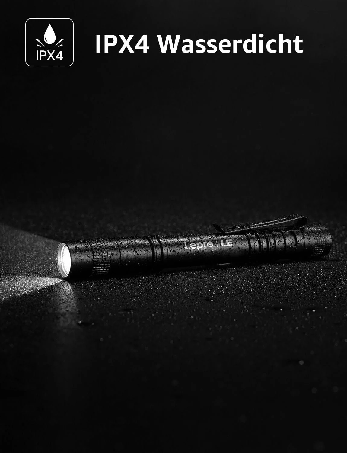 Ручний ліхтар Lepro Міні LED IPX4 Водонепроникний 3 режими, фото №5