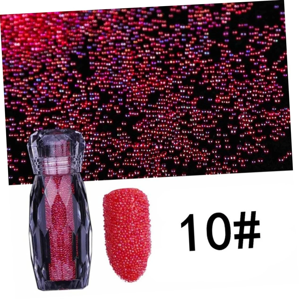 Бисер для ногтей FRCOLOR Аксессуары для маникюра DIY Украшения для ногтей Бриллианты для ногтей Икра для ногтей 3D Наклейки для ногтей Радужный блеск для ногтей Сахарные бусины Стеклянные кристаллы, пачка из 15 штук, фото №4