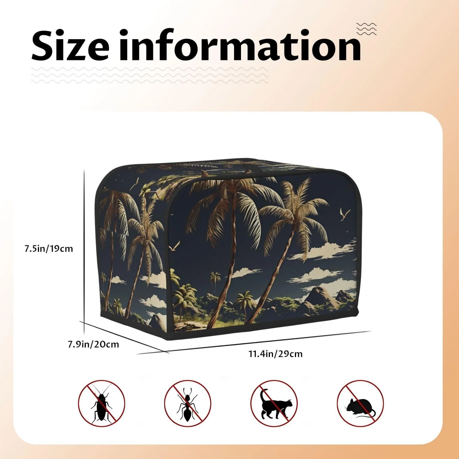 Чохол для тостера на 2 скибочки Universal Brotbackmaschine Abdeckungen Palme, фото №5 Чохол для тостера на 2 скибочки Universal Brotbackmaschine Abdeckungen Palme, фото №5