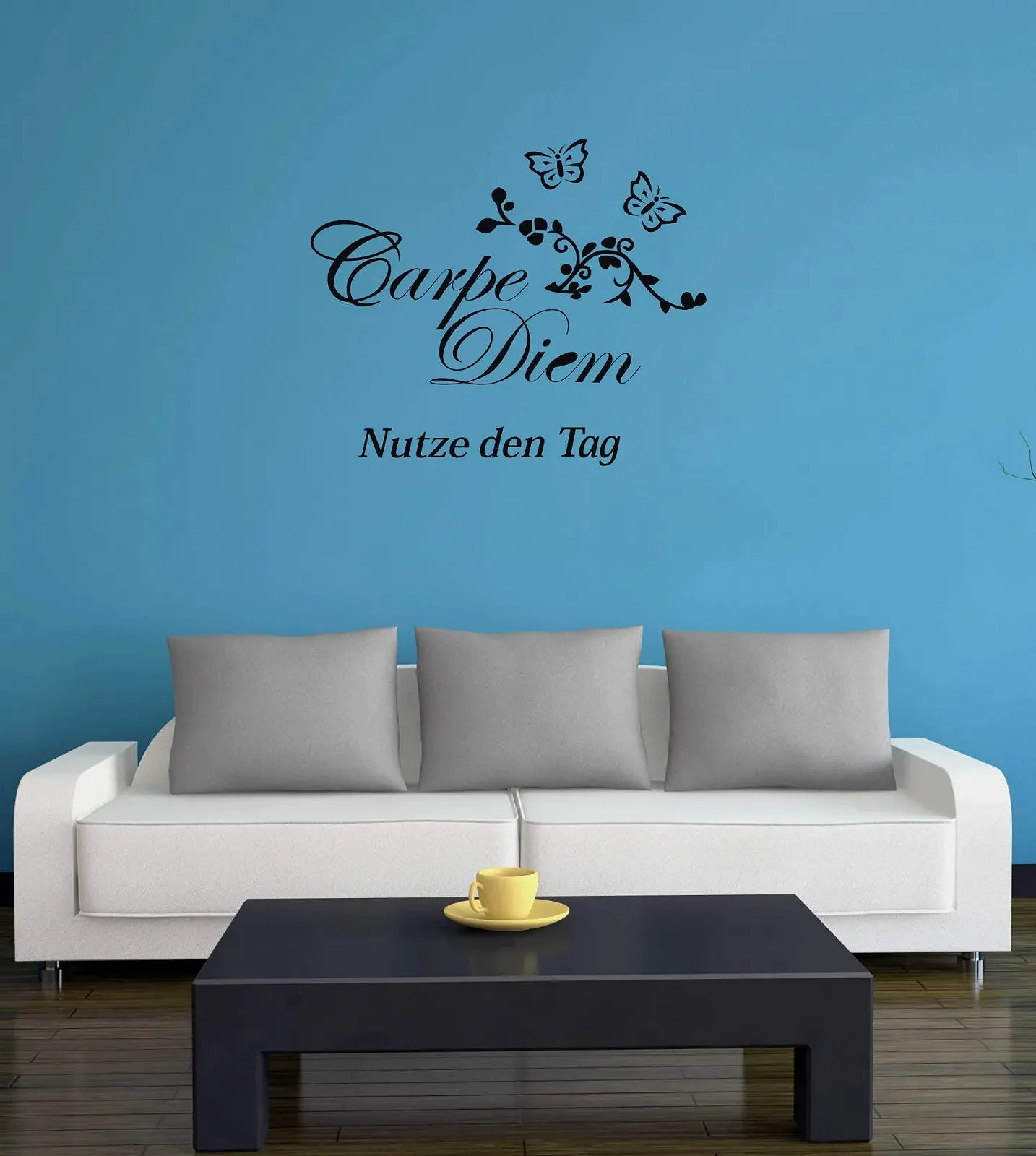 Наклейка на стену A601 Carpe Diem 70 см x 60 см черная, фото №2