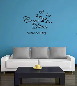 Наклейка на стіну A601 Carpe Diem 70 см x 60 см чорна synthetic.ua - Фото 1