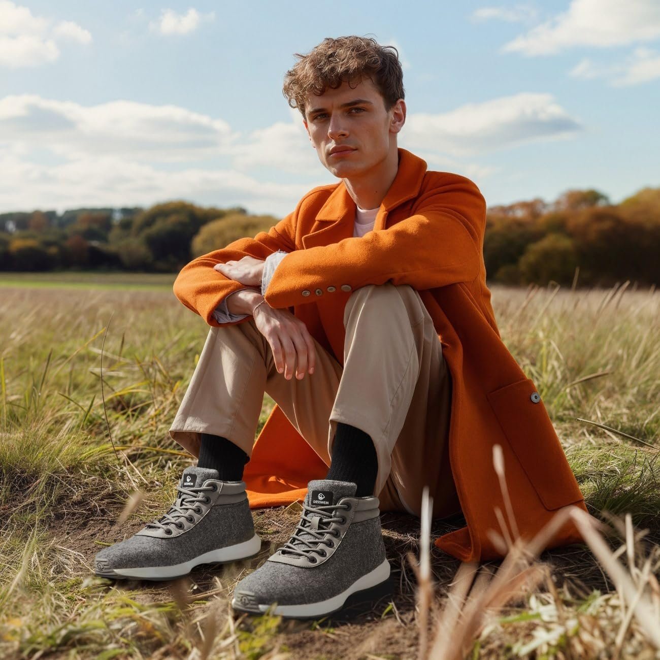 Кросівки GIESSWEIN Wool High Top Чоловічі - Зимові Кросівки з мериносової вовни для чоловіків, утеплені зимові Кросівки для снігу, зимові Кросівки для активного відпочинку з мериносової вовни, фото №3