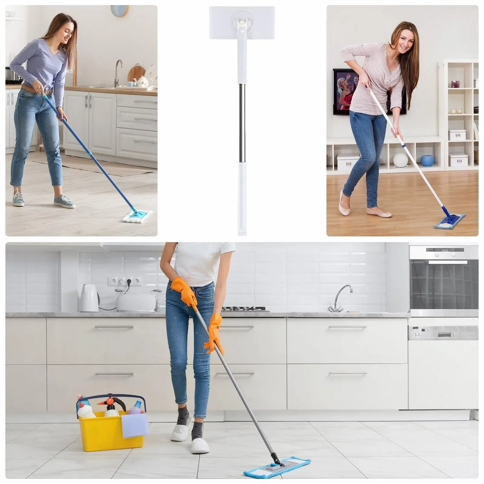 Швабра компактная с автоматической сменой салфетки для твердых полов деревянная, фото №4 Швабра компактная с автоматической сменой салфетки для твердых полов деревянная, фото №4