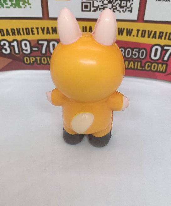 Іграшка антистрес сквіш Labubu іграшка жовта 12 см, фото №3