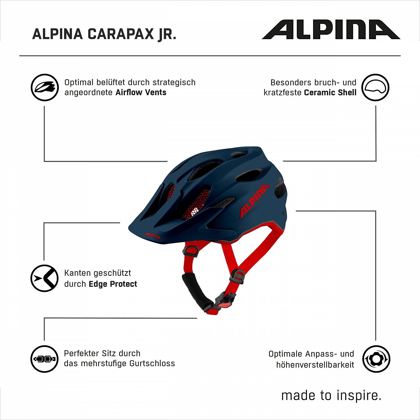 Велосипедний шолом Alpina Carapax Junior Petrol Matt, фото №6