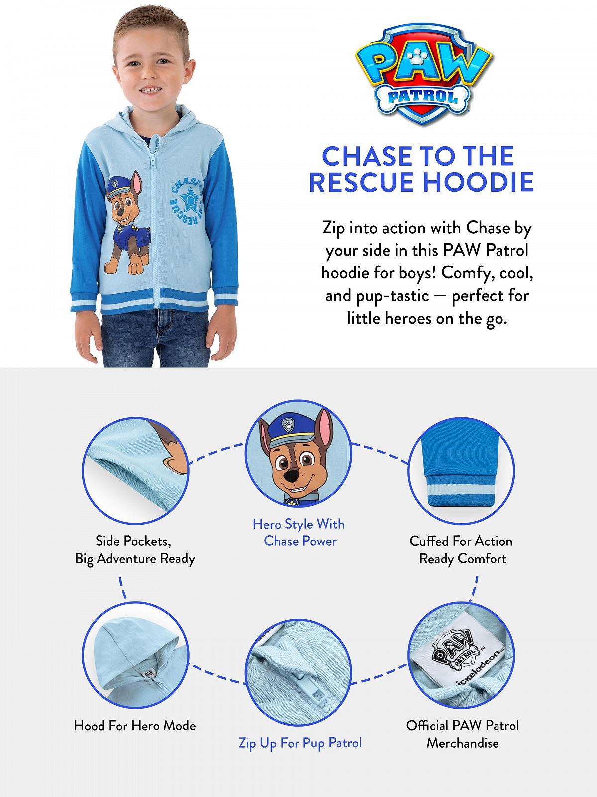 Худі Paw Patrol Chase Літнє худі для хлопчиків Блакитний, фото №4