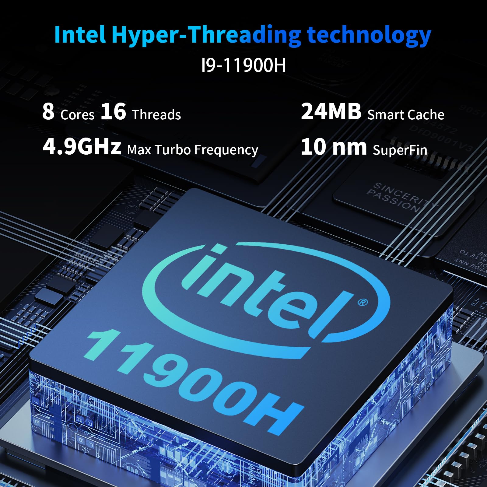 AWOW Міні ПК i9-11900H 32GB 1TB WiFi 6 BT 5.2 4K Type-C Dual 2.5G LAN, фото №3 AWOW Міні ПК i9-11900H 32GB 1TB WiFi 6 BT 5.2 4K Type-C Dual 2.5G LAN, фото №3