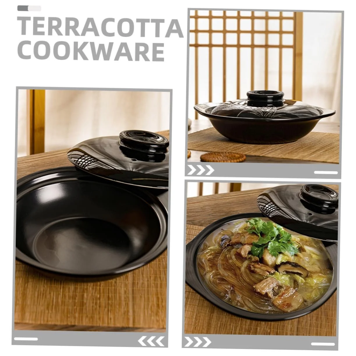 Сотейник Терракотовый С крышкой Жаропрочный для тушения, фото №7