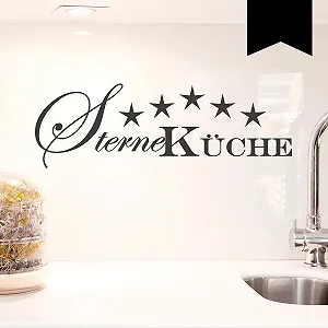 Наклейка для стін Wandkings Star Kitchen чорна 60 x 20 см 33 кольори - Фото 1