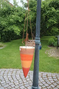 Подвесное кашпо Ecolo керамика 26 см Помаранчевое - Фото 1