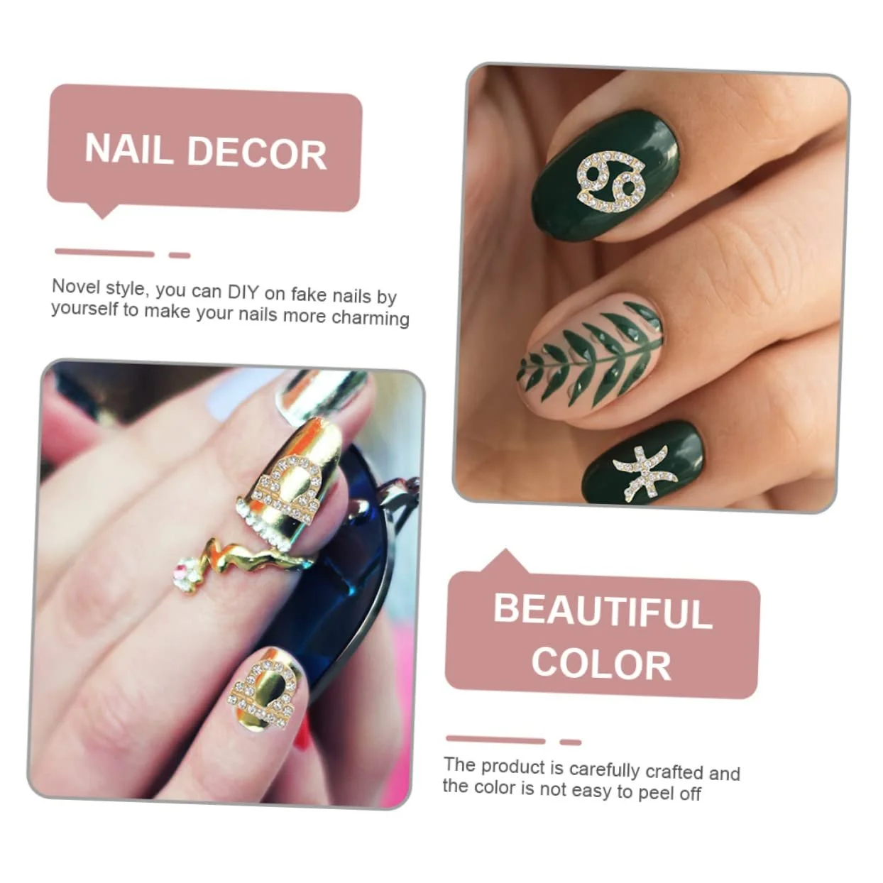 Аксессуары для ногтей MERRYHAPY 24 шт., стразы, созвездия, наклейки для ногтей со знаками зодиака, подвески для ногтей со знаками зодиака, подвески для ногтей со стразами, золотой сплав, фото №6