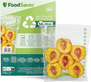 Вакуумний пакувальник Foodsaver з інтегрованим сховищем рулонів, вакуумний пакувальник з ріжучим пристроєм і режимом делікатних продуктів, містить асортимент вакуумних пакетів + пластикові пакети, що переробляються - Фото 1