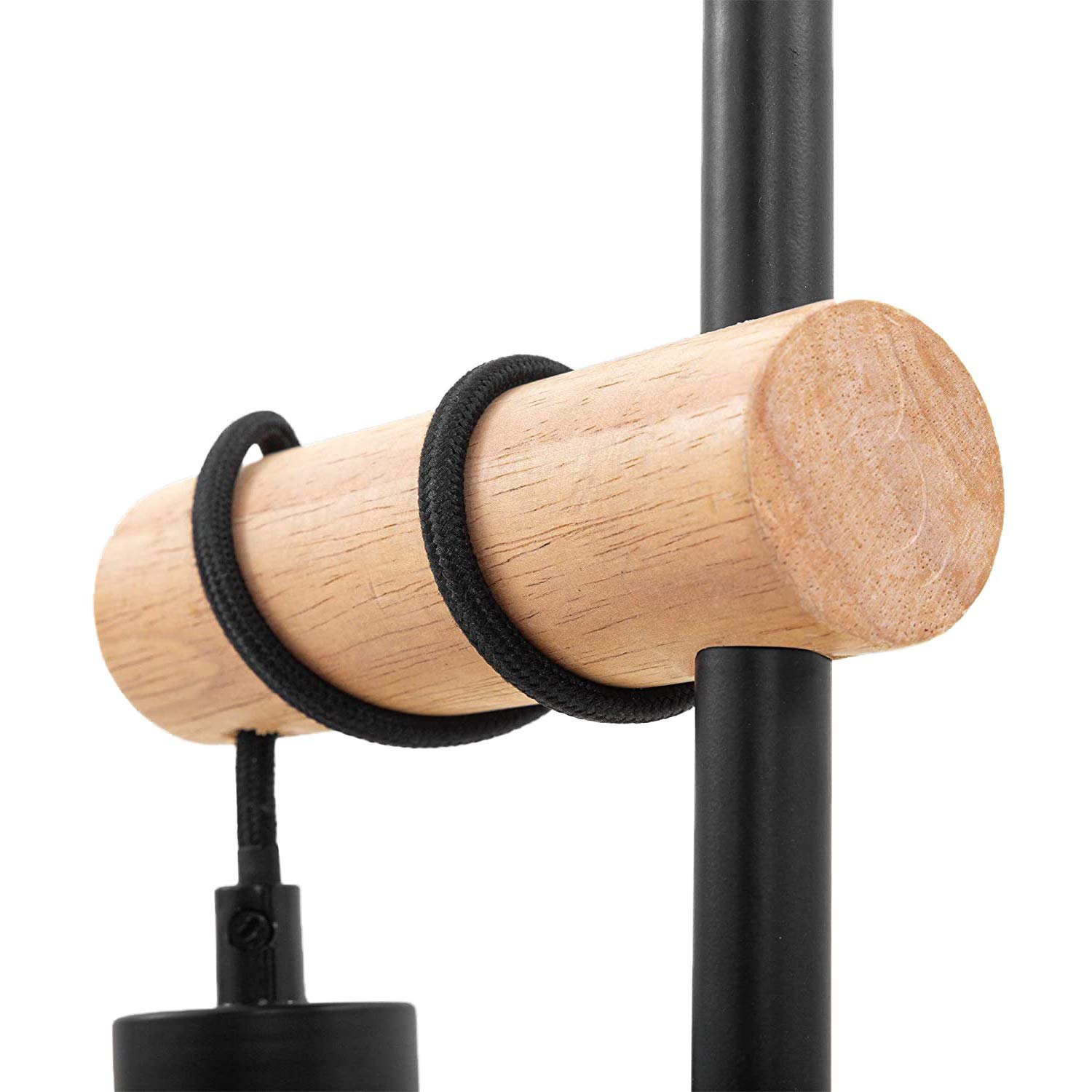 Настільна лампа Vintage Retro E27 Сталь Дерево Кругла Чорна, фото №3