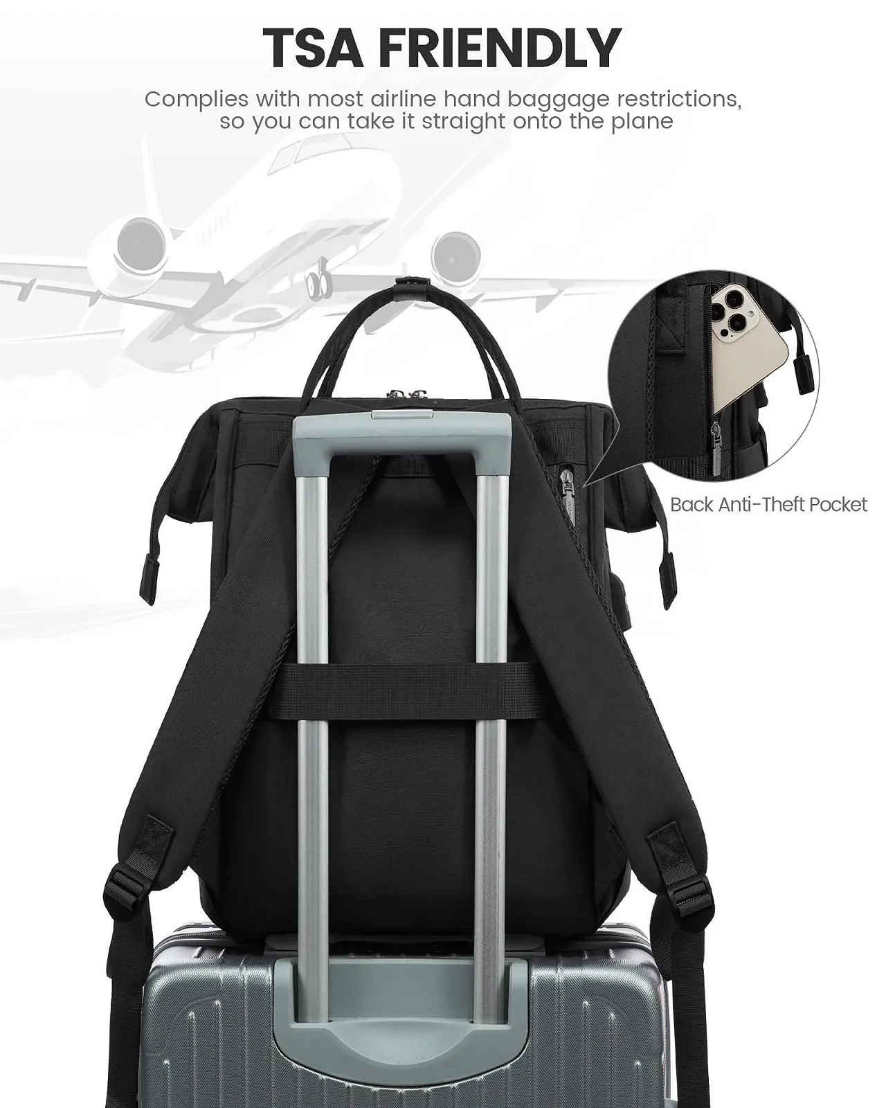 Рюкзак для ноутбука LOVEVOOK 15.6 Inch Waterproof USB Black, фото №4 Рюкзак для ноутбука LOVEVOOK 15.6 Inch Waterproof USB Black, фото №4