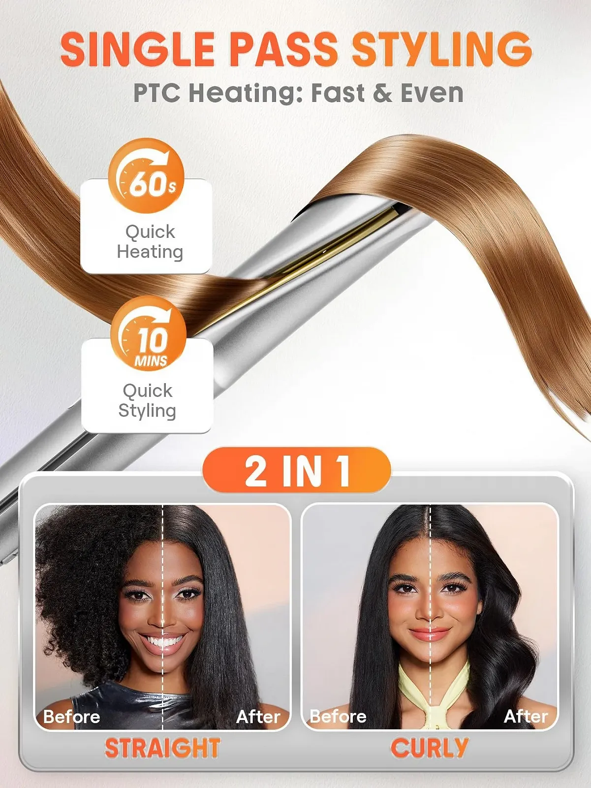 Випрямляч для волосся 2 в 1 SHEGLAM Sleek Chic Twist Kiss 25 мм 150°C-230°C, фото №2 Випрямляч для волосся 2 в 1 SHEGLAM Sleek Chic Twist Kiss 25 мм 150°C-230°C, фото №2