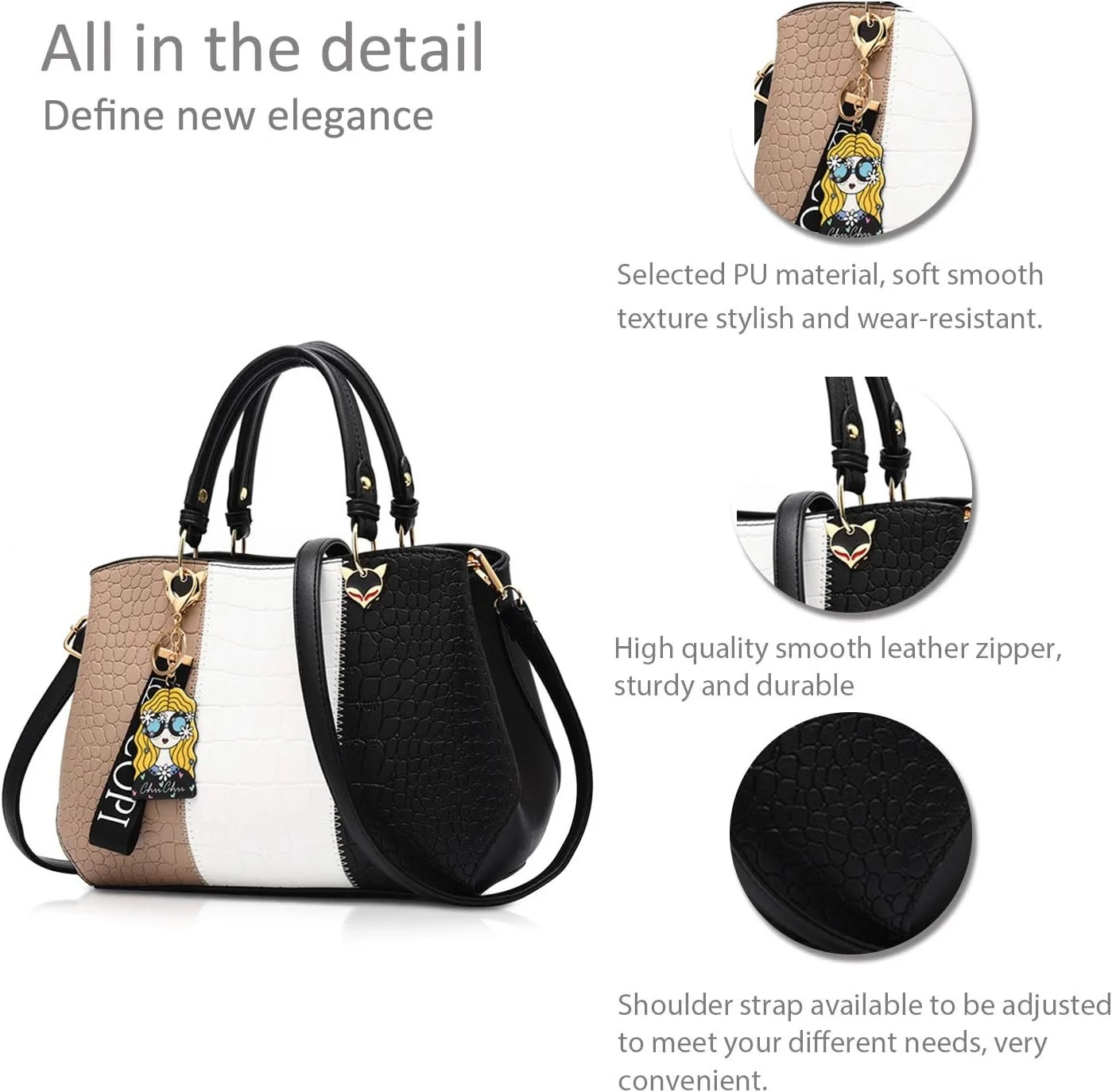 Сумка NICOLE & DORIS, L, черная, фото №4 Сумка NICOLE & DORIS, L, черная, фото №4