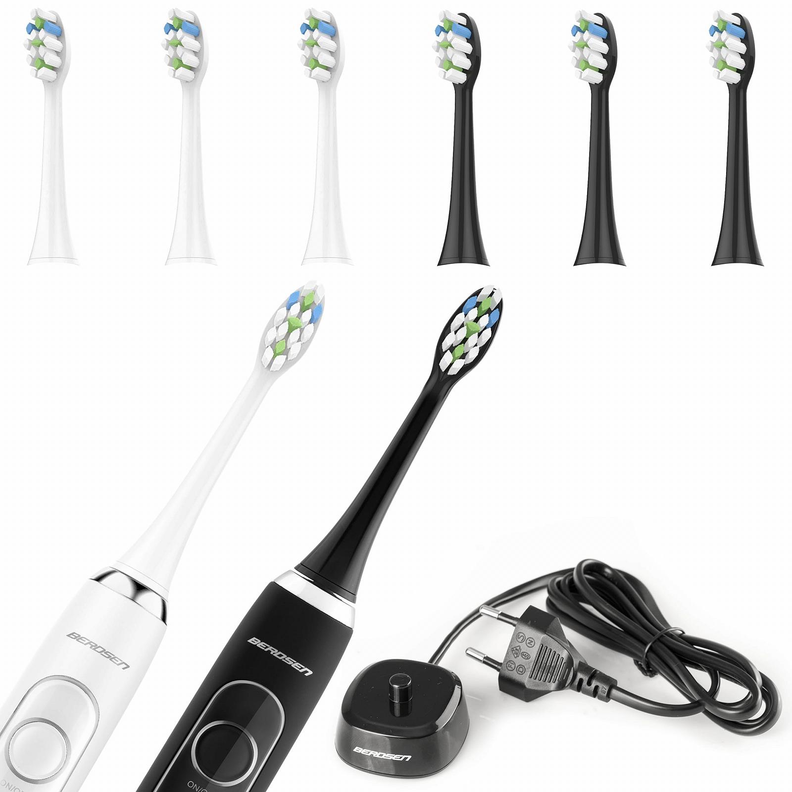 Звукова зубна щітка Berdsen Sonica Набір з 2 шт. Чорна, фото №2