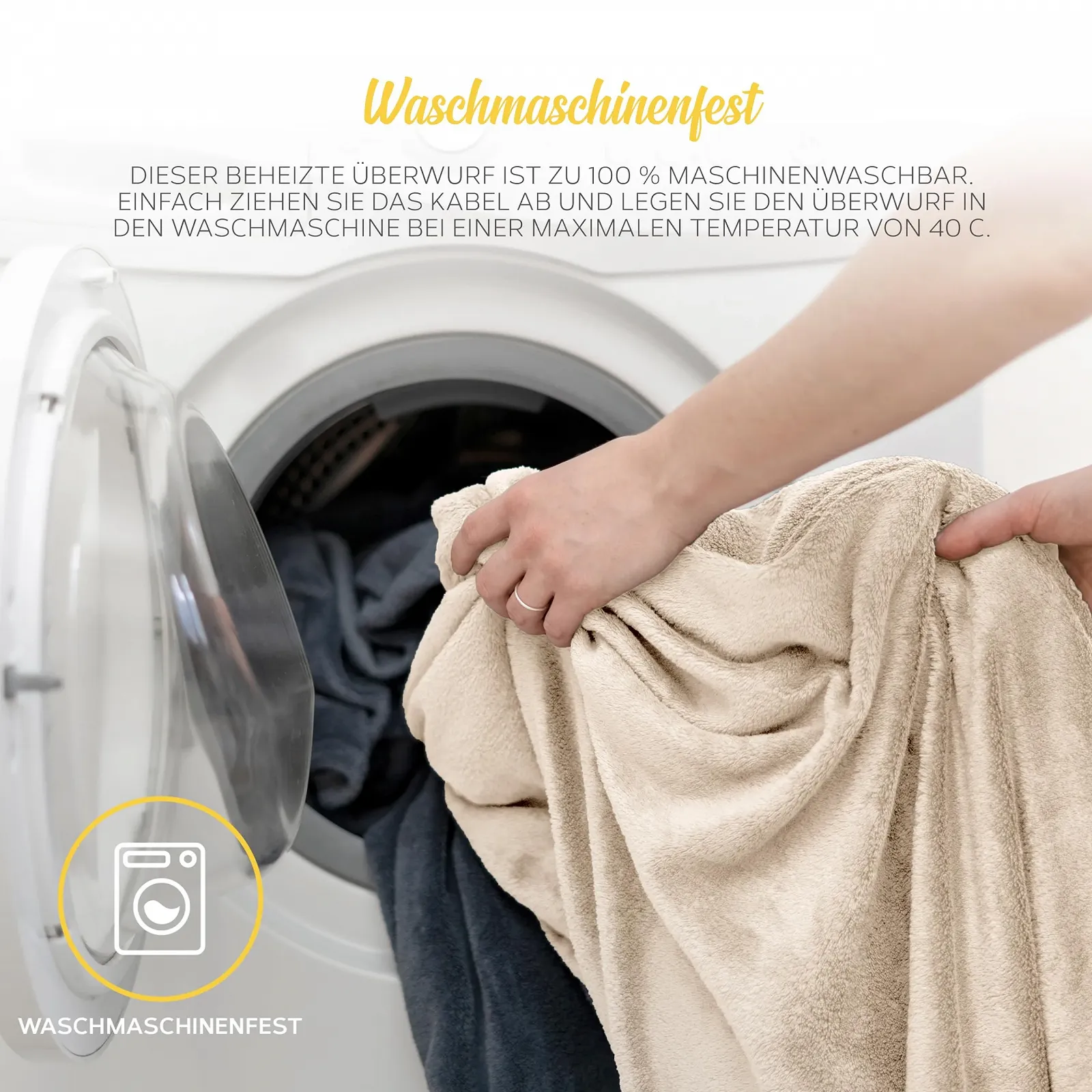 Електрична ковдра MONHOUSE Single 130 x 160 см Бежевий, фото №5 Електрична ковдра MONHOUSE Single 130 x 160 см Бежевий, фото №5