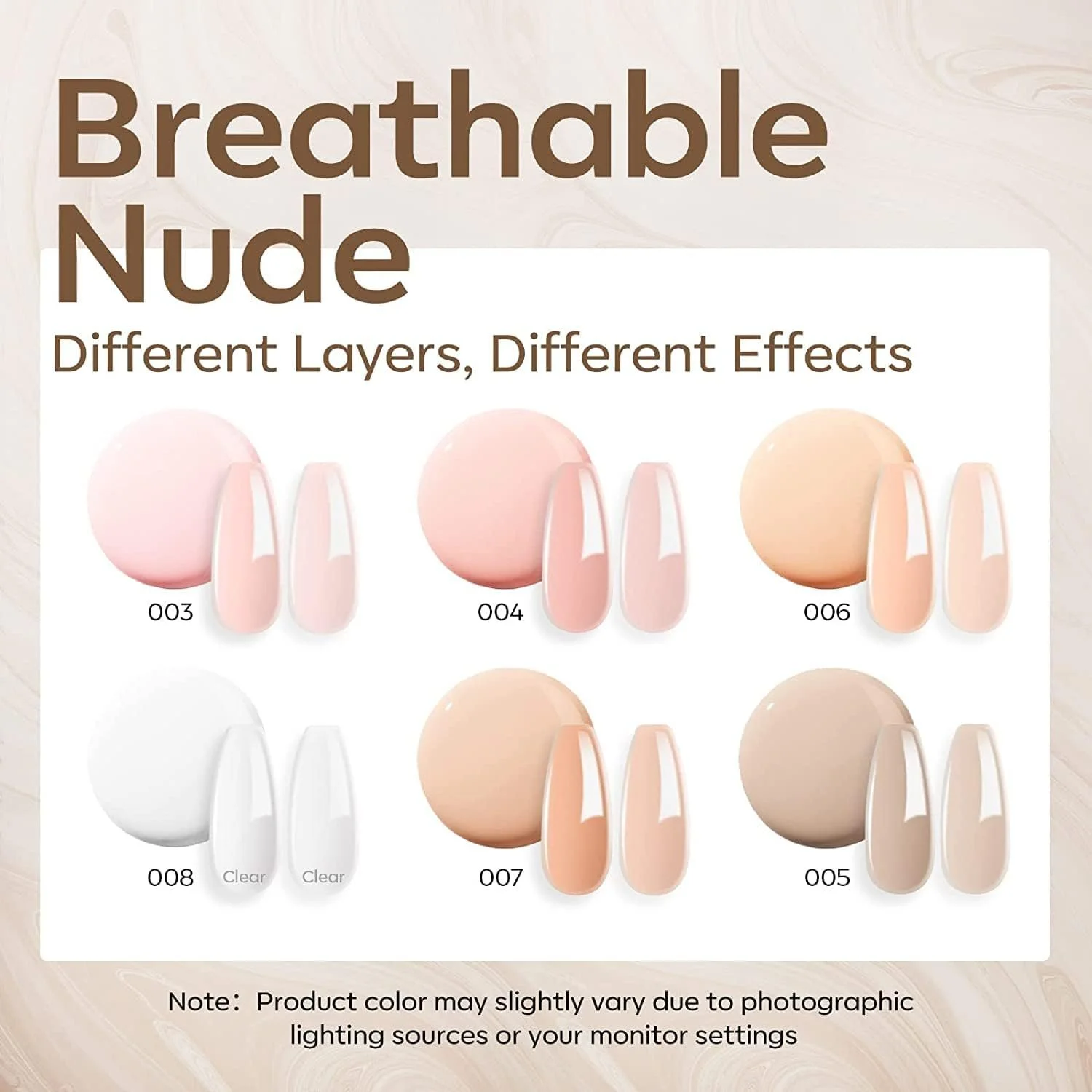 Гель Modelones Builder для гелевих нігтів, 6 кольорів, фото №6