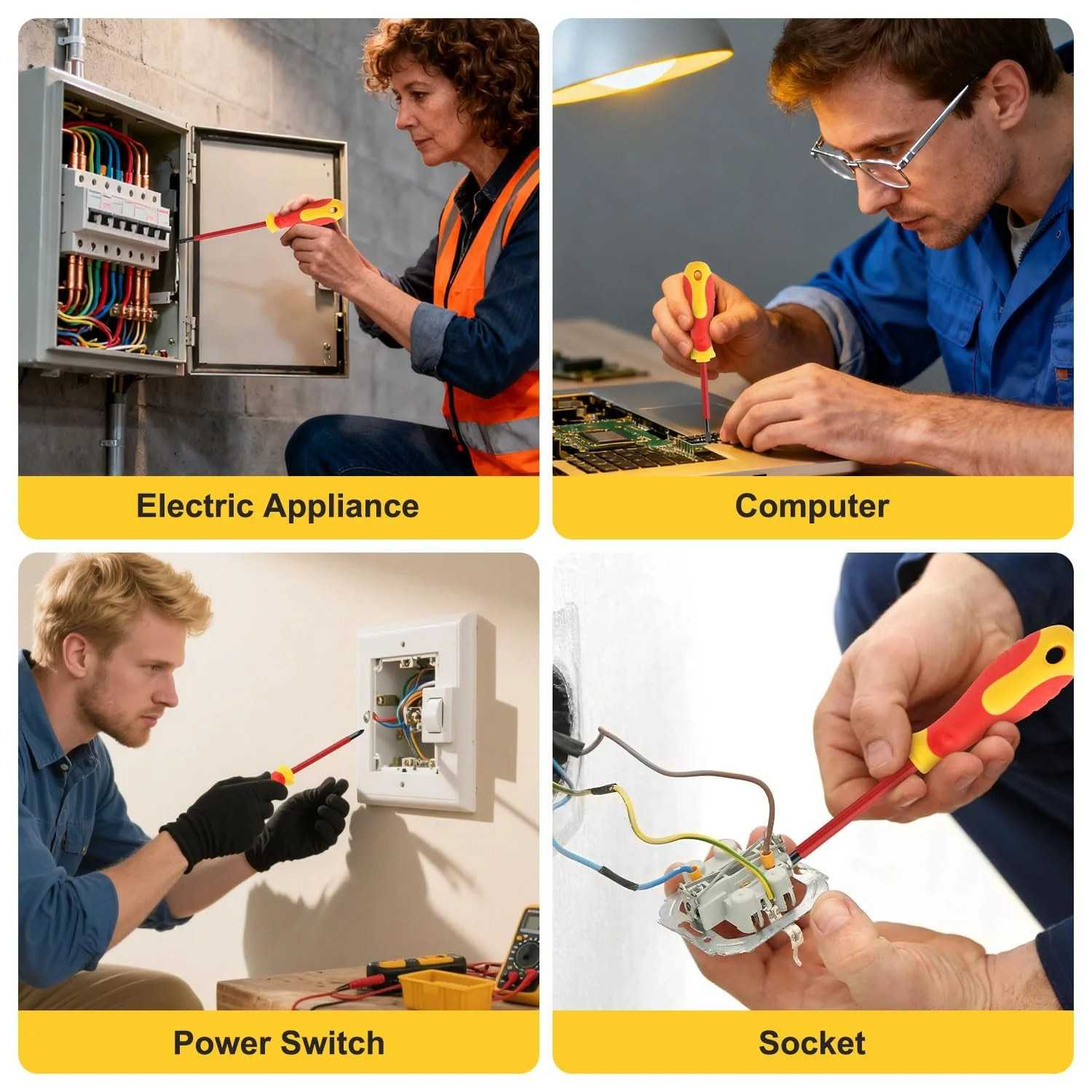 Набір діелектричних магнітних викруток 9 предметів до 1000 В Chrome Vanadium, фото №7