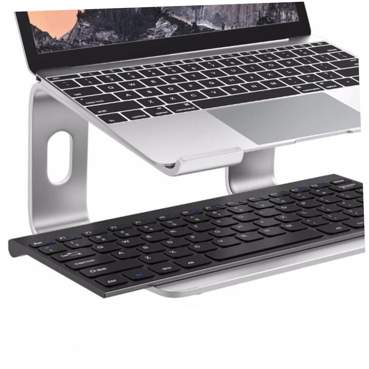 Подставка для ноутбука алюминиевая Gatuida Легкая вентилируемая портативная нескользящая настольная эргономичная для дома офиса поезда, фото №4