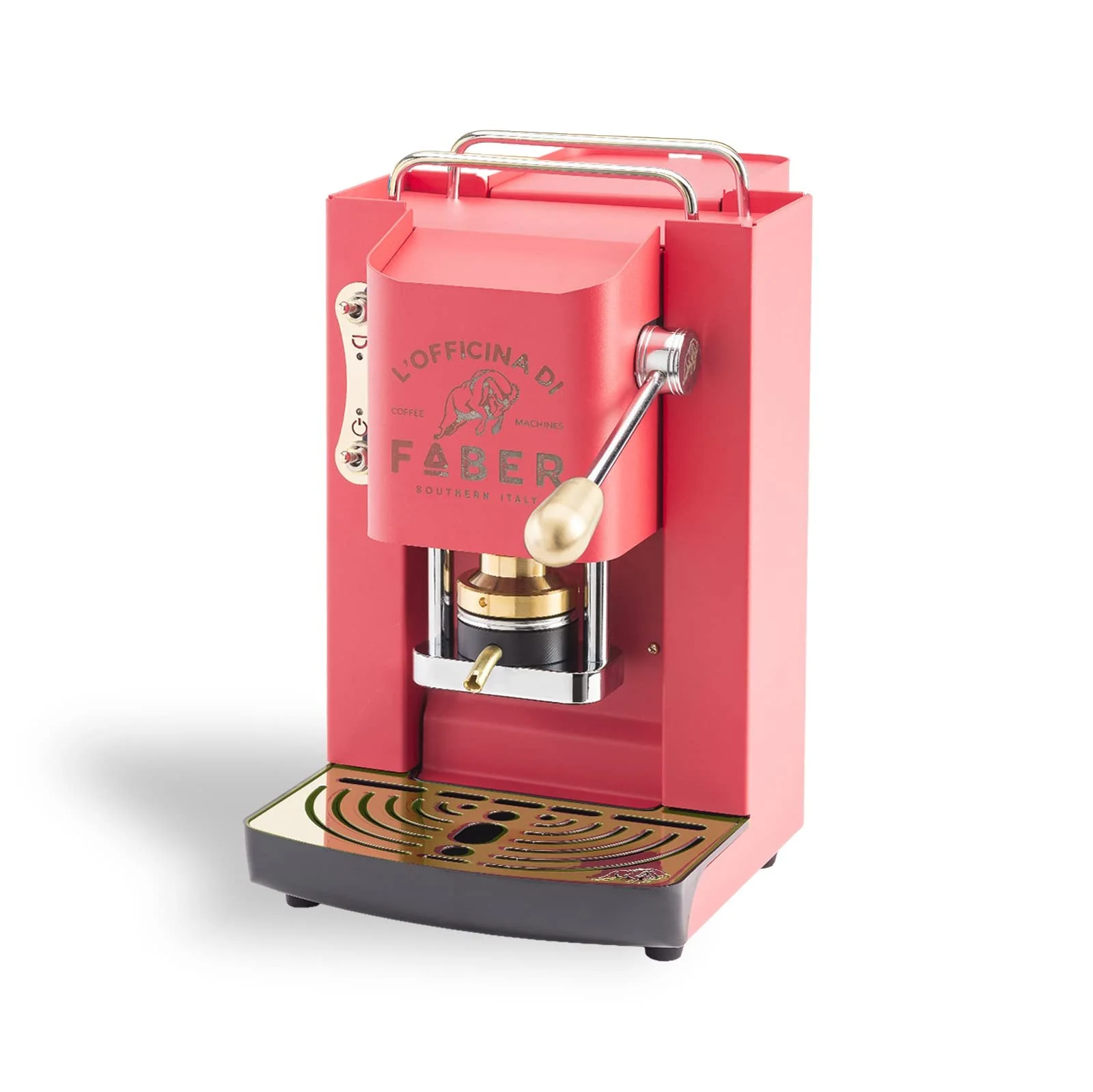 Кофеварка Faber PRO Total Deluxe Латунь 44 mm Кораллово-розовая, фото №1