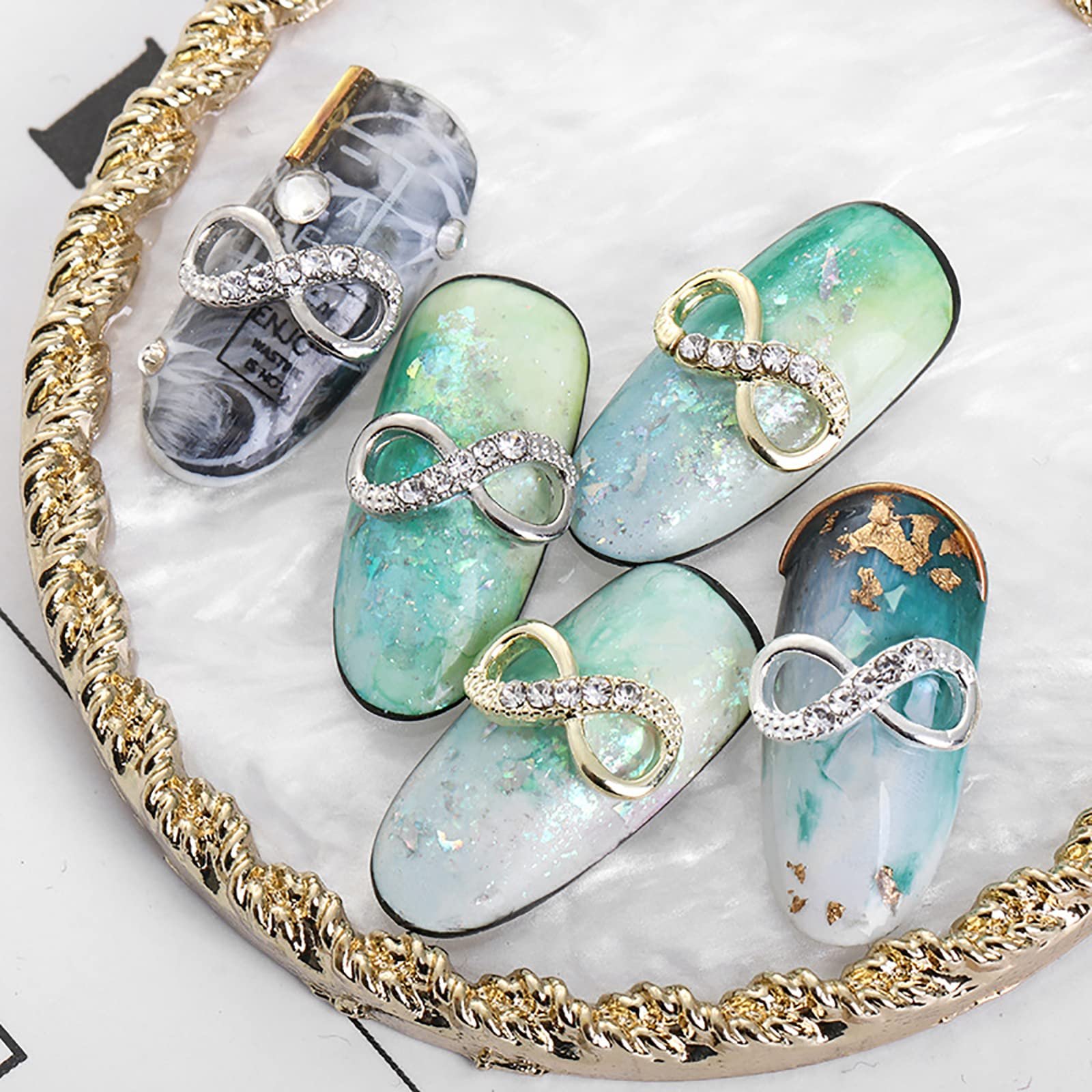 Стразы Металлический сплав Бант с бриллиантами 6 x 11 мм 50 штук Белый, фото №4