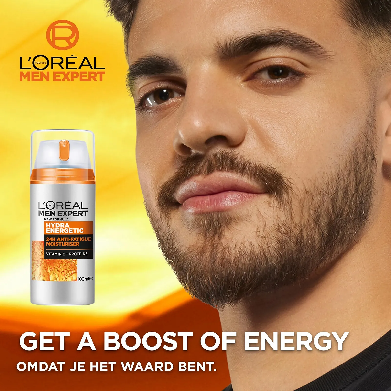 Крем для обличчя L'Oréal Men Expert Hydra Energy XXL підбадьорливий зволожувальний 24H Anti-Fatigue з вітаміном C 100 мл, фото №3 Крем для обличчя L'Oréal Men Expert Hydra Energy XXL підбадьорливий зволожувальний 24H Anti-Fatigue з вітаміном C 100 мл, фото №3