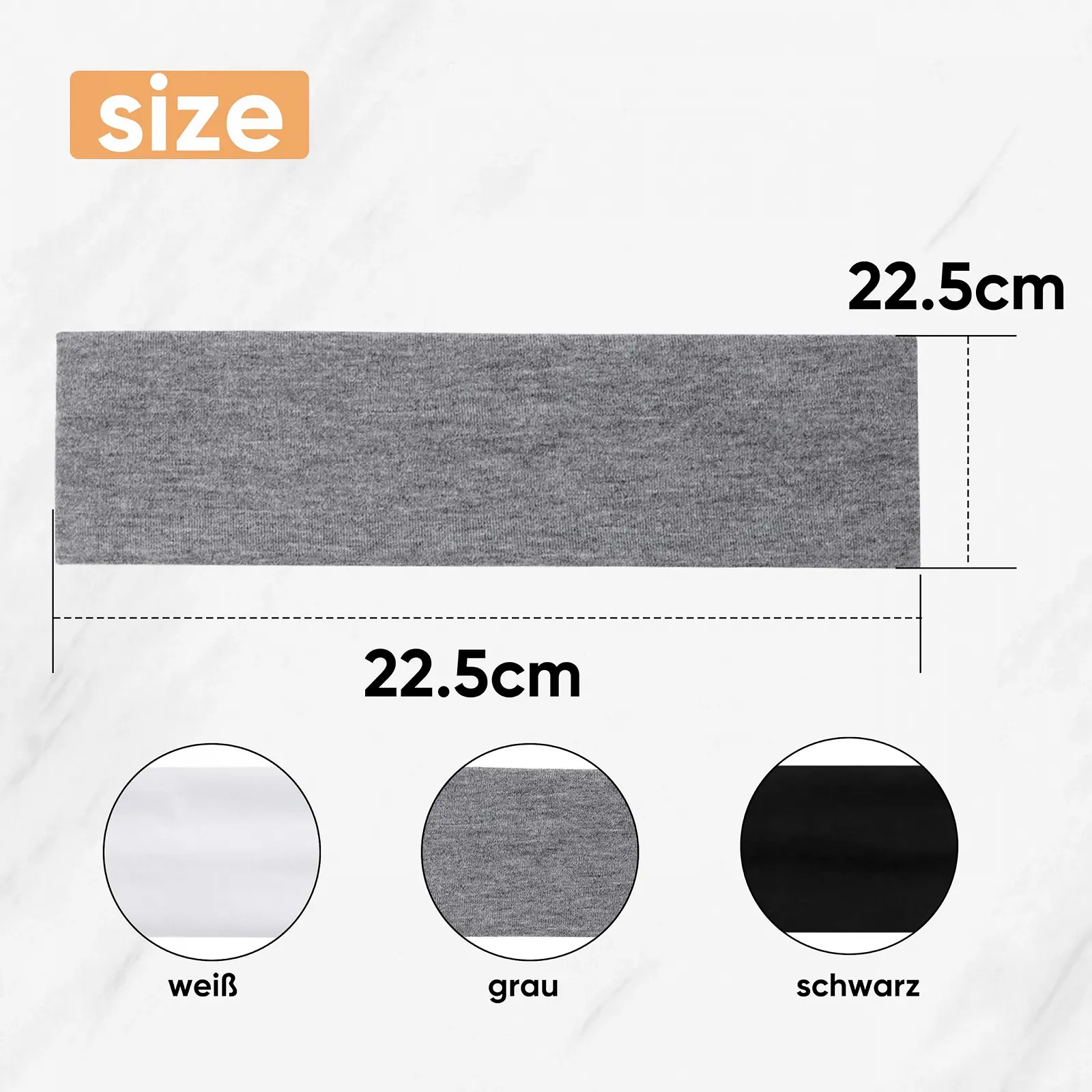 Набір з чорних пов'язок на голову для жінок, спортивна, фото №2