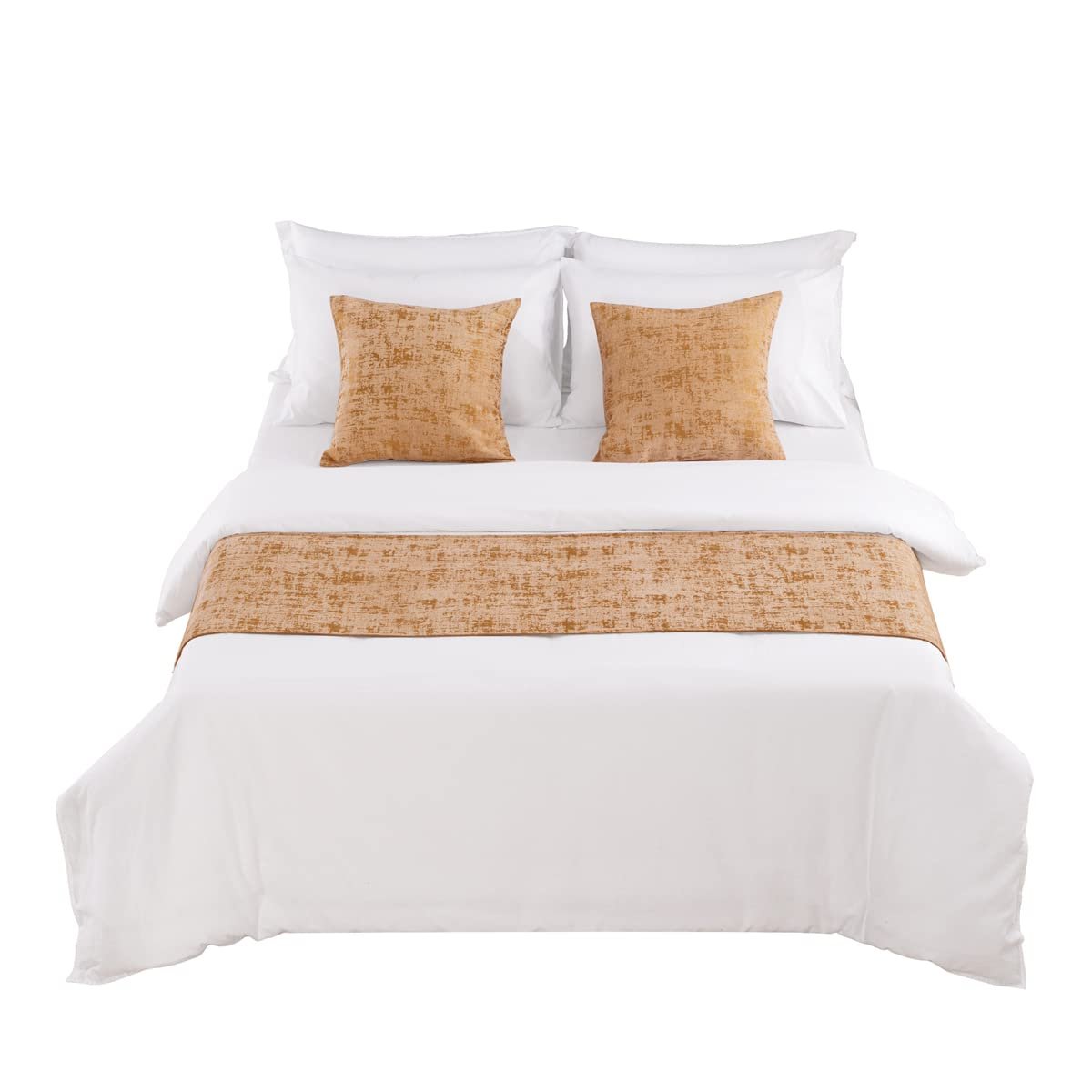 Накидка на кровать AMBERIS Золотой, Прочный декоративный шарф для дома и отеля, фото №6