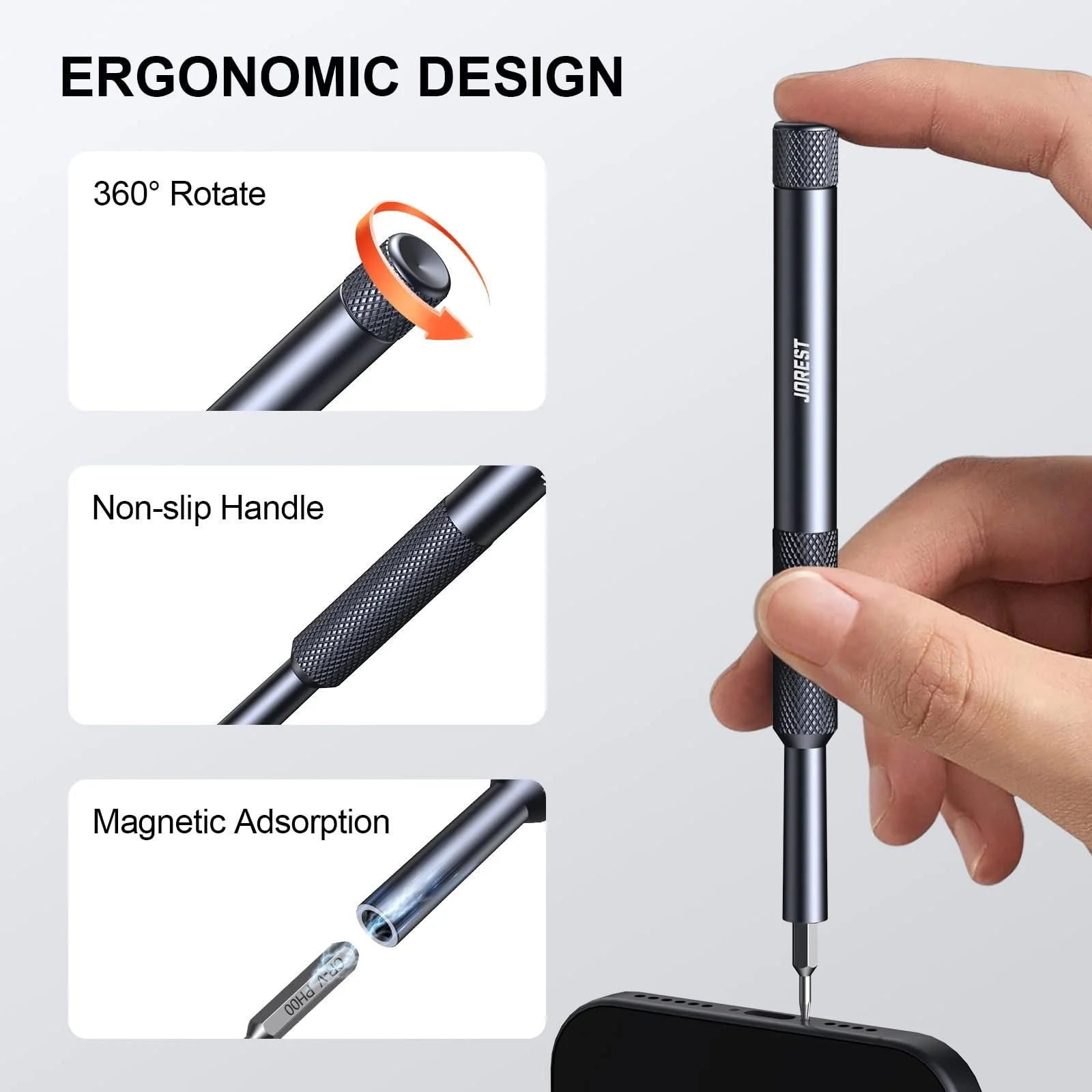 Набір прецизійних викруток JOREST 25 в 1, кишеньковий, фото №4