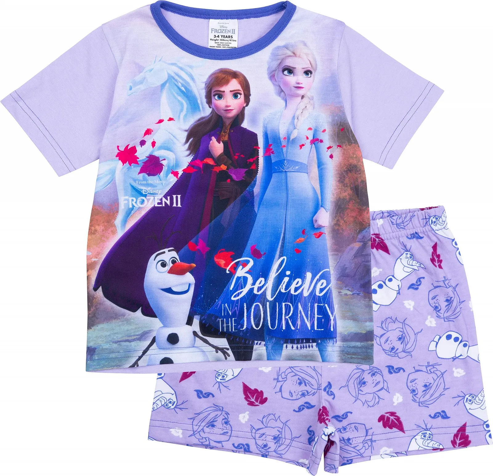 Піжама Disney Frozen II Літня Anna Elsa Olaf для дівчат, фото №1 Піжама Disney Frozen II Літня Anna Elsa Olaf для дівчат, фото №1