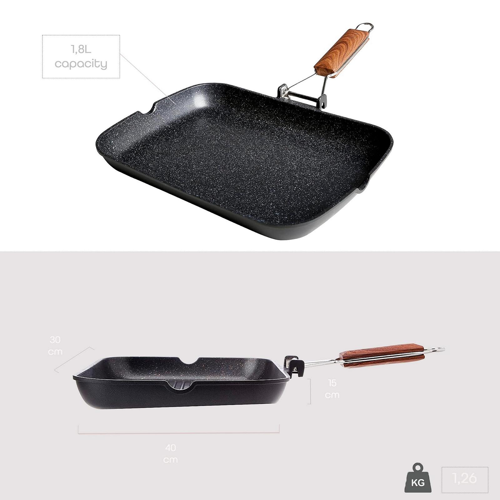 Сковорода-гриль WECOOK! Ecochef Titanium Індукційна гладка, 34 x 24 см, фото №5
