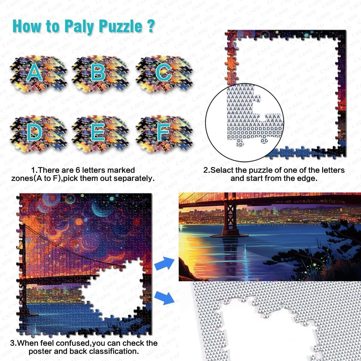 Пазл Golden Gate Bridge 1000 деталей 26 x 38 см, фото №6