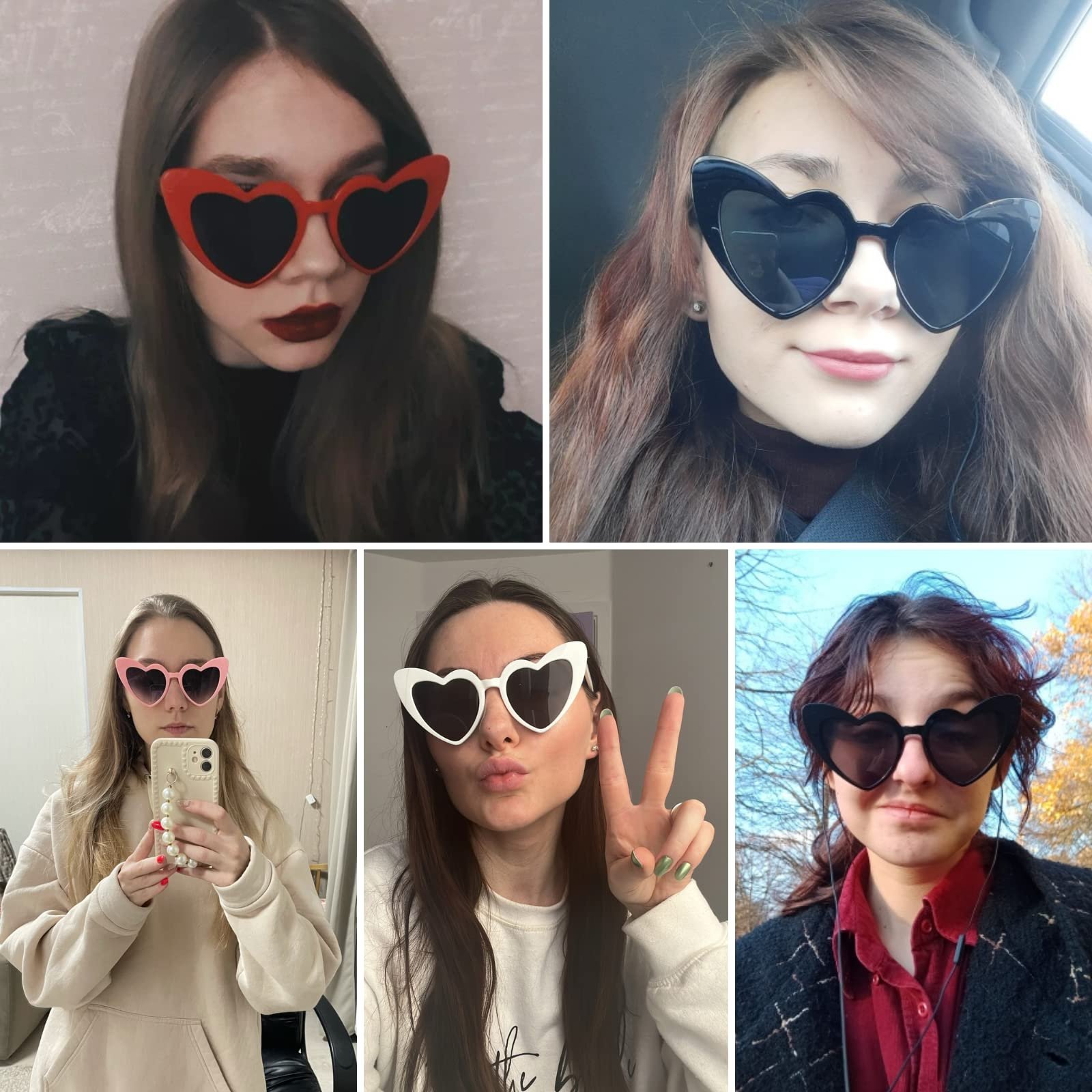 Сонцезахисні окуляри Серце YAMEIZE Прямокутні Вінтажні, фото №6