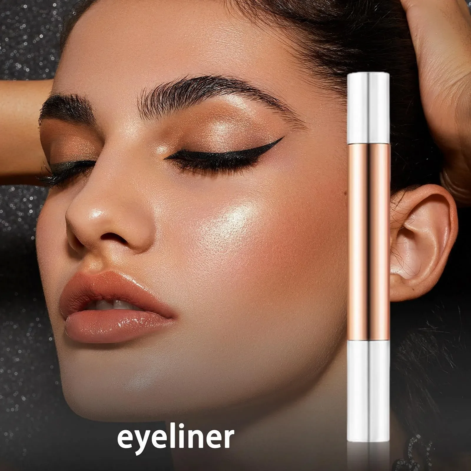 Рідка Підводка для Очей 75 г Водостійка Подвійна Чорна, фото №2