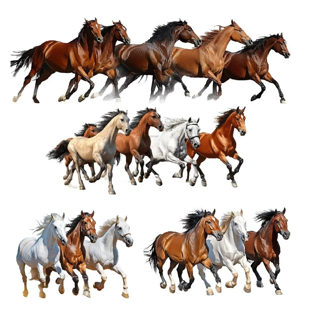 Наклейки на стіну SUPERDANT Horses Herd 3 листи Вінілові Водонепроникні, фото №4 Наклейки на стіну SUPERDANT Horses Herd 3 листи Вінілові Водонепроникні, фото №4