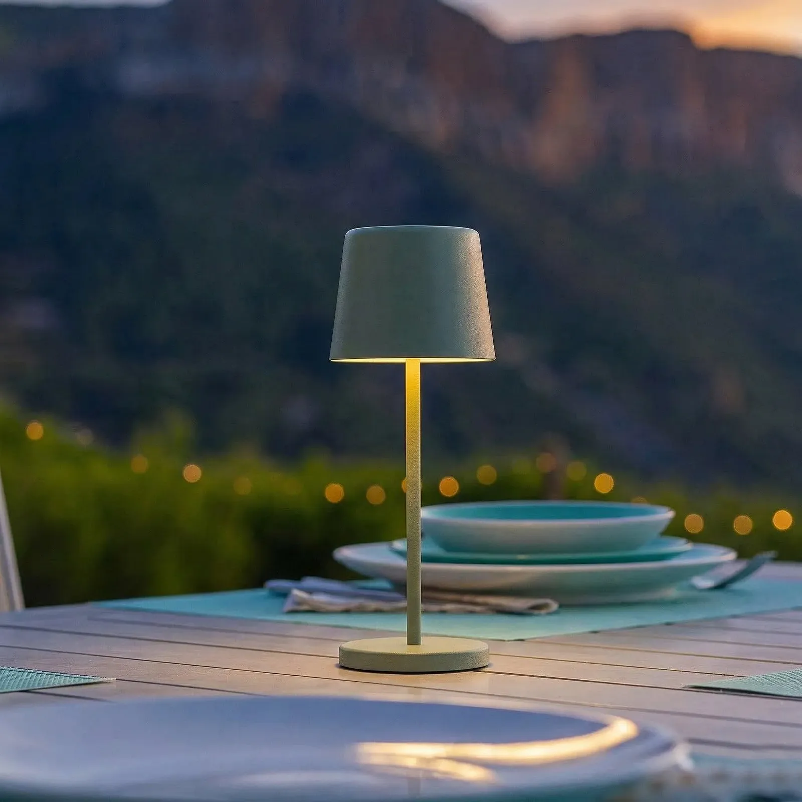 Настільна лампа Kelly Mini бездротова LED 22 см оливкова/біла, фото №9