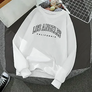 Винтажные женские свитшоты с принтом Los Angeles Колледж Мягкий Мультяшная графика Буквенный верх Круглый вырез Калифорния Аккуратный Западный свитшот с капюшоном Cool Funny synthetic.ua - Фото 1