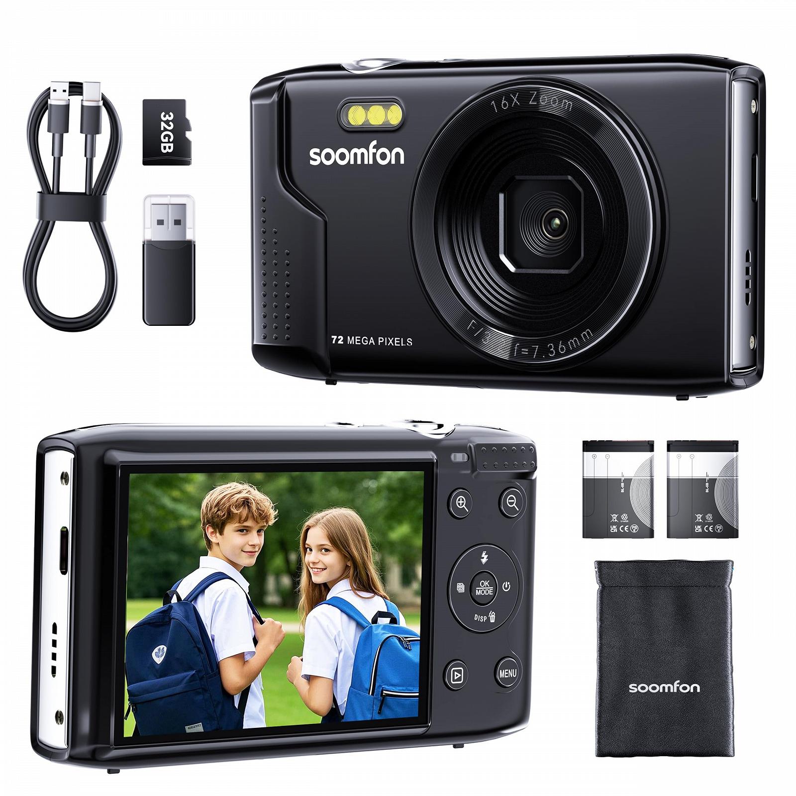 Фотоаппарат SOOMFON Digital 72MP Черный, фото №1