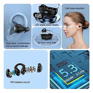 Bluetooth навушники Air Line Bone Sound Sports Clip On Earphones V5.3 Чорний synthetic.ua - Фото 1