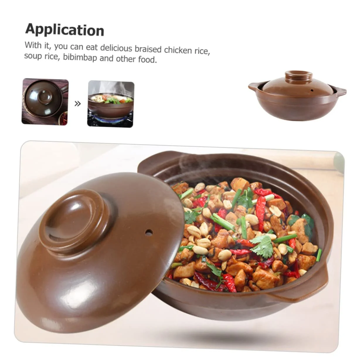 Кастрюля-жаровня Mobestech керамическая термостойкая с двойными ручками, фото №8