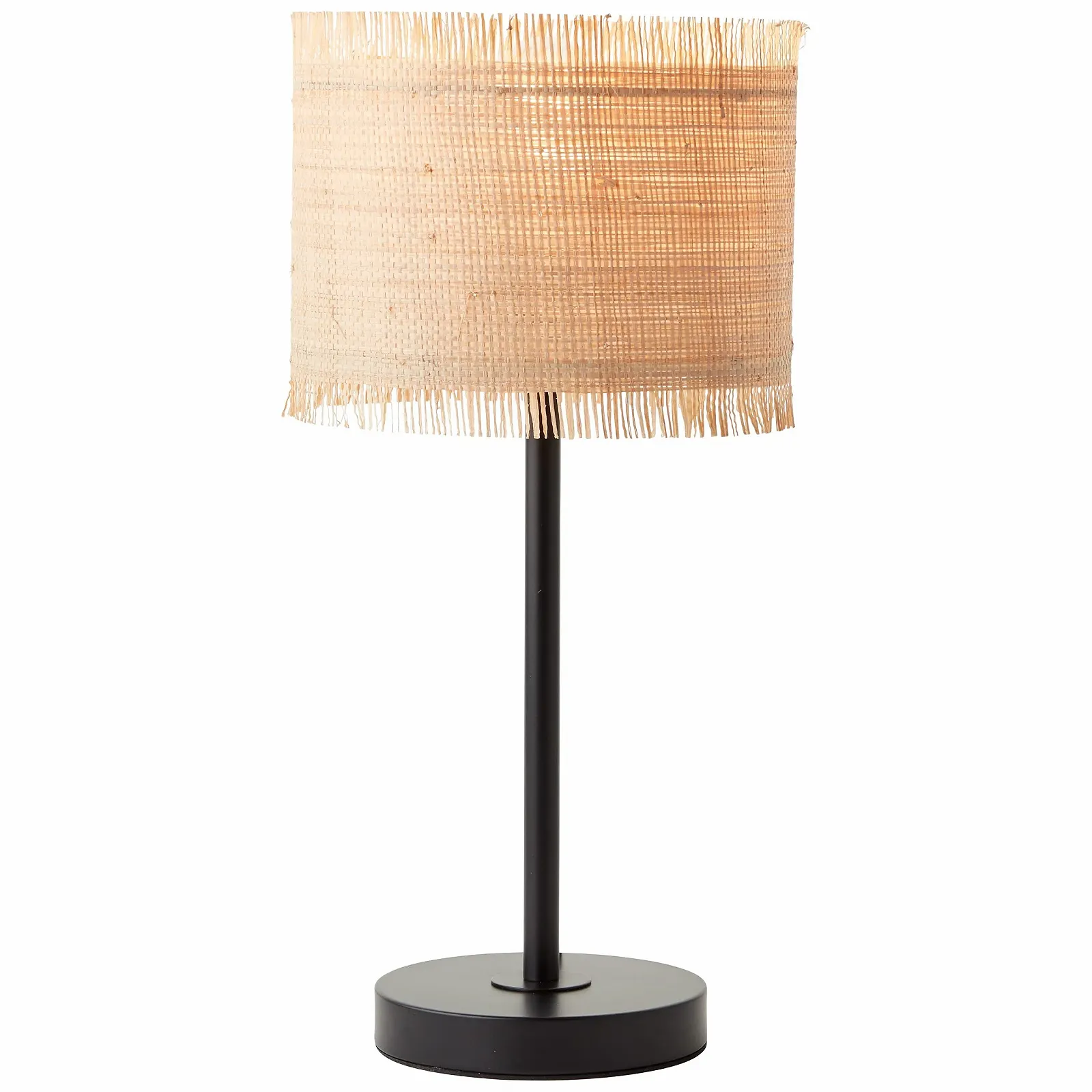 Настільна лампа Brilliant Raffy Метал/Морська трава 1x E27 60 Вт Натуральний Чорний, фото №1
