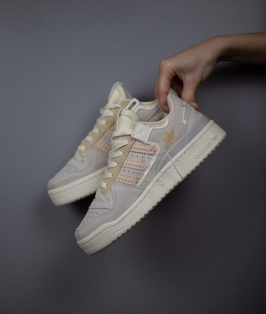 Женские кроссовки Adidas Forum 84 Low “Off white” Gray Beige, фото №5