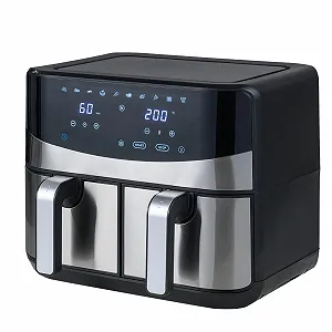 Мультипечь RELAX4LIFE Dual Zone 8 л 2 камеры Сенсорный экран 10 программ 2100 Вт Нержавеющая сталь - Фото 1
