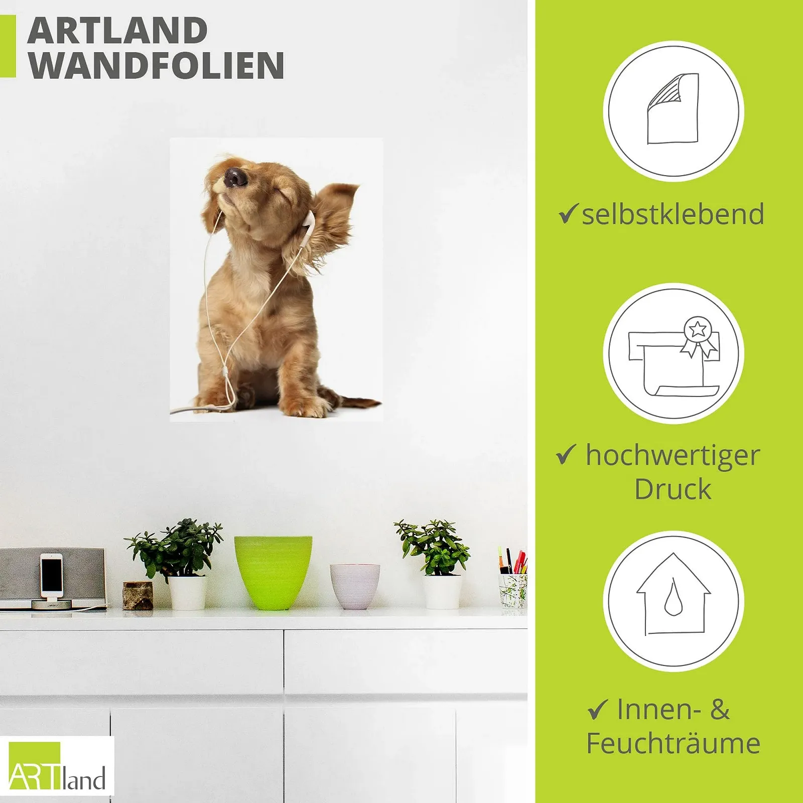 Наклейка на стіну ARTland T5QE Такса 45 x 60 см, фото №3 Наклейка на стіну ARTland T5QE Такса 45 x 60 см, фото №3