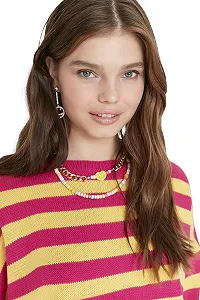 Джемпер вязаный Trendyol Basic с круглым вырезом, классический крой. synthetic.ua - Фото 1