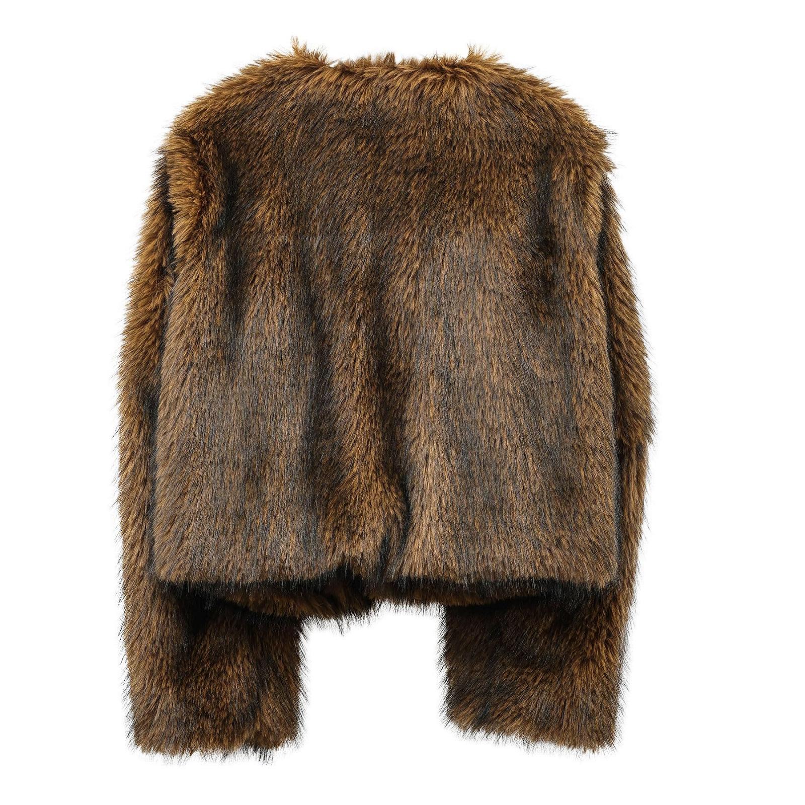 Шуба Amazhiyu, плюшевая, фото №2