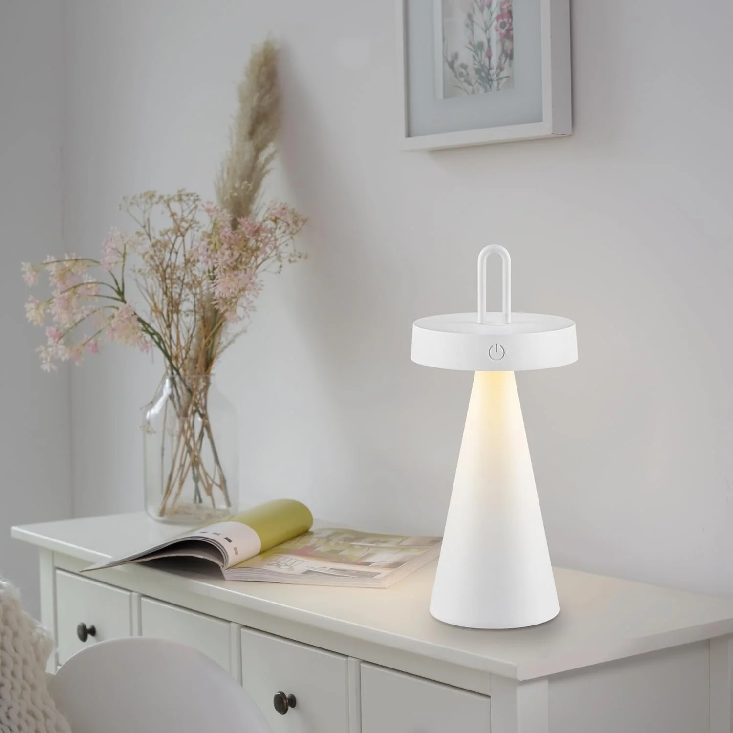 Настільна лампа Just Light LED Акумуляторна 28.9 см Пластик Силікон Біла, фото №3