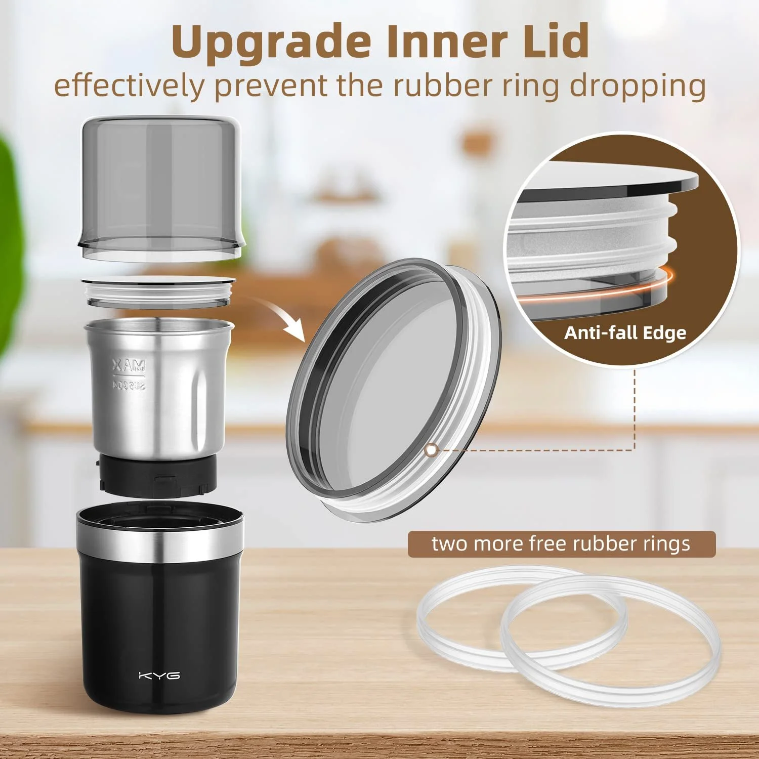 Электрическая кофемолка KYG 300 Вт, 100 г, фото №6 Электрическая кофемолка KYG 300 Вт, 100 г, фото №6